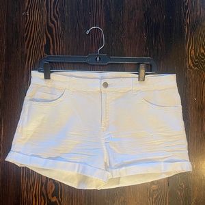Denim white shorts